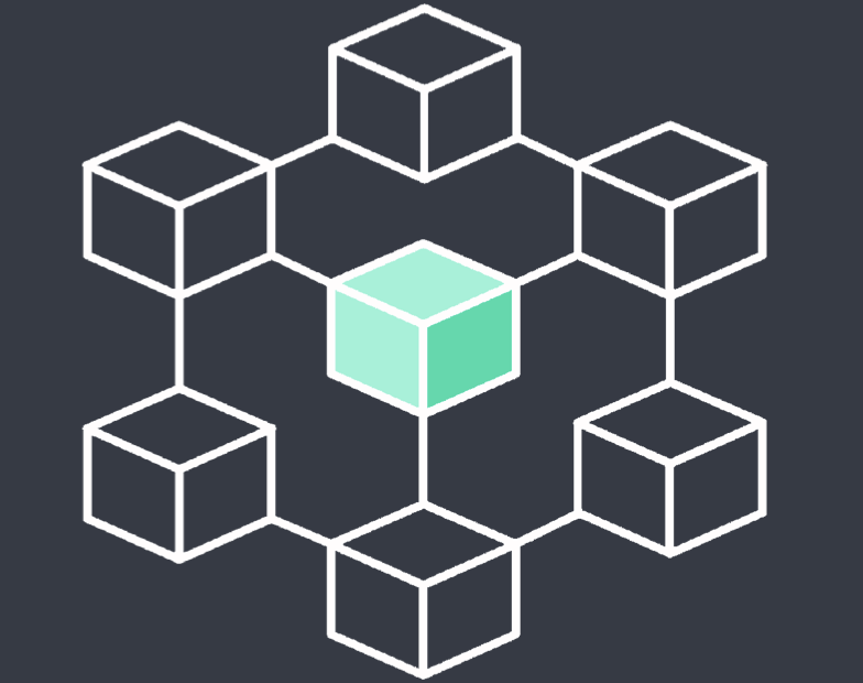 Blockchain graphic representing the Eleox platform and its six consortium members
